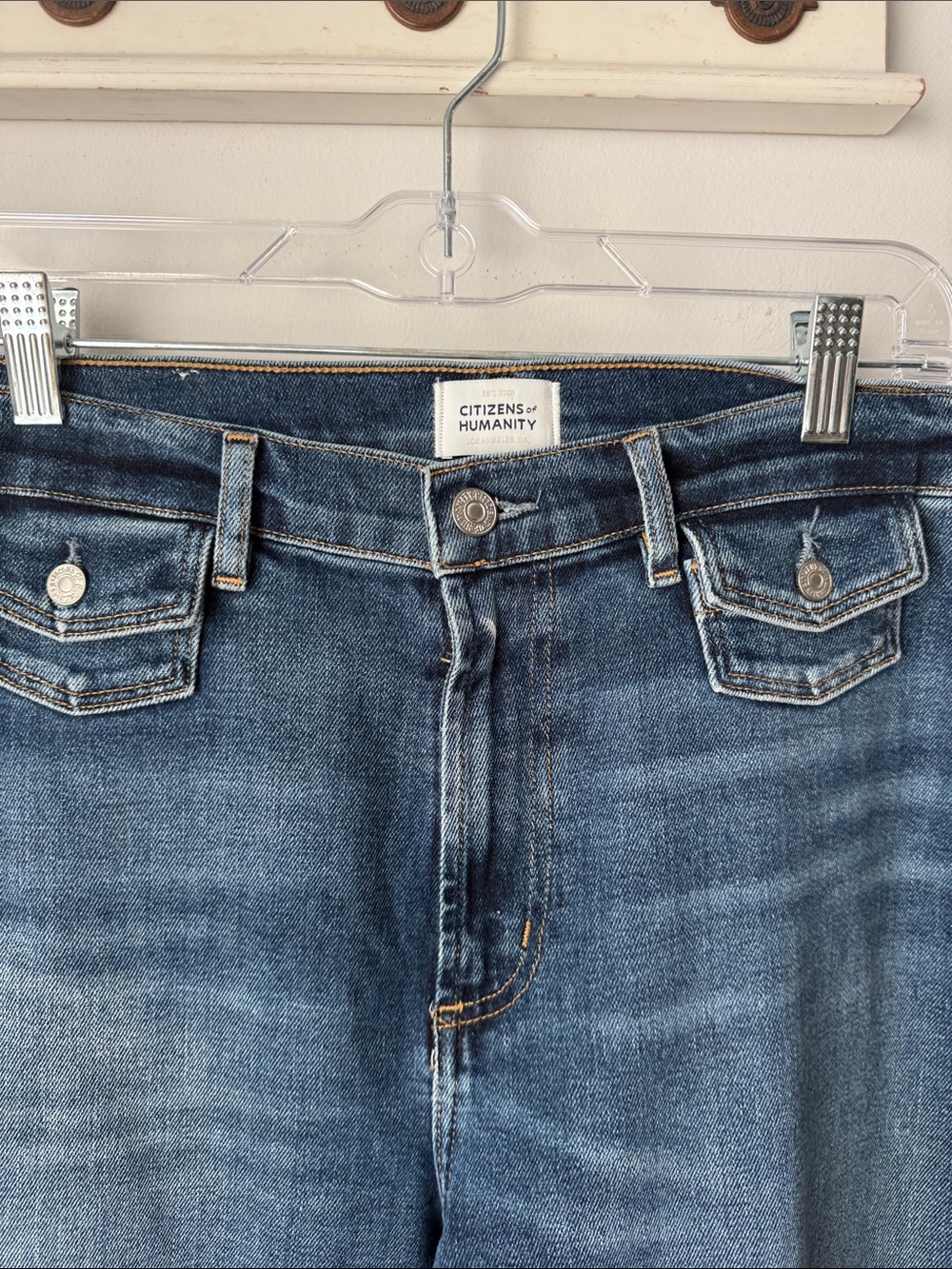Citizens Of Humanity Issy Wide Leg Jeans in Deep Blue Wash Denim - Picture 3 of 9